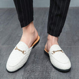 Latest Design Hot Selling Pointed Toe Casual Summer Half Loafers Mules Shoes Durable Men Slide Slippers