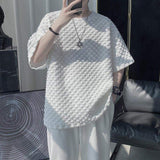 Casual Men's Summer T-Shirt, Bubble Textured Crew Neck Short Sleeve Top, 2026 New Streetwear Tee