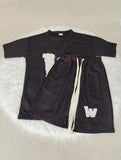 Hong Kong Style Waffles Men's Short-Sleeved T-Shirt and Shorts Two-Piece Set Summer Handsome Teenager Fashion Suit for Men