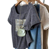 Plus Size 2025 Summer New Square Neck Top Women's Slim-fit Loose All-match Short-sleeved T-shirt