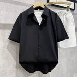 Men's 2026 New Summer Short Sleeve Shirt, INS High-End Texture Trendy Cool Guy Casual Blouse