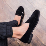 Double Monk Strap Loafers Comfortable Durable Fashion Classic Design Casual Men Dress Shoes