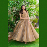 Embroidered Koti with Kalli Sleeves less Long Maxi 2PCs