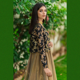 Embroidered Koti with Kalli Sleeves less Long Maxi 2PCs