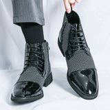 High Ankle Dress Shoes Winter Boots Comfortable Handsome Men Pointed Toe Boots