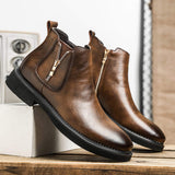 Good Quality Soft Sole Comfortable Durable Classy Designers Hot Selling Black Leather Casual Ankle Boots