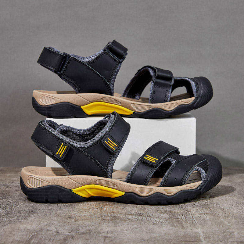 Best Grade Pure Full Grain Leather Material Durable Structure Comfortable Summer Genuine Leather Sandals for Men