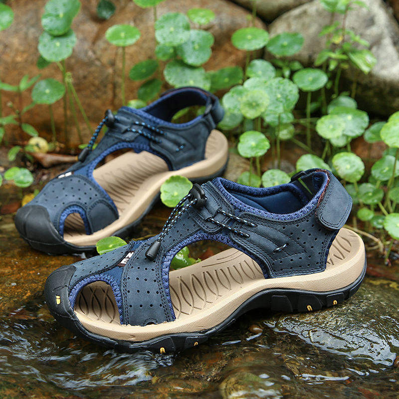 Full Grain Leather Sandals High Performance Wholesale Fashion Pure Leather Men Summer Sandals Shoes for Men