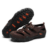 Top Quality Full Grain Leather Size 14 Men Casual Shoes Summer Breathable Genuine Leather Sandals for Men
