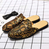 Colorful Printed Synthetic Leather Flat Mules With Metal Buckle Detail Casual Slip on Shoes for Daily Wear Outdoor Outings