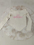 Straight Shoulder Long Sleeve Base Shirt Irregularity Long-sleeved Top Bow Long Sleeve Knit Base