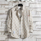 Hot-selling Shirt New Korean Style Men's Plaid Shirt Loose Casual Long Sleeve Loose Top