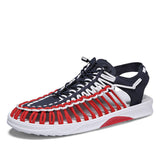 Men's Summer Beach Shoes Sandals Anti Slip Rubber Fashion Leisure Black Red White Mesh Sandals for Men