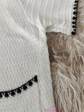 Ice Silk Graphic Tee V-neck Tops for Women Trendy Knitted Cardigan
