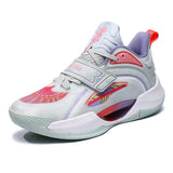 Glow in the Dark Basketball High Top Sneakers with Gum Rubber Sole Breathable Textile Upper Ankle Support Sport Shoes With Strap