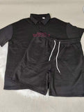 New Spring Solid Color Men's Two Piece Set Fashion Casual Loose Short Sleeve Tracksuit