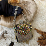 Midnight Fringe Clutch