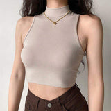 Hot Sale Fashion Casual Sleeveless Women's Round Neck Summer Sports Tank Top Wire-Free Crop Camisoles