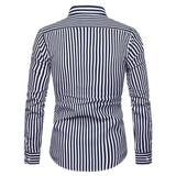 2025 Spring and Autumn Men's Long-Sleeved Shirt Fashionable Slim-Fit Korean Fashionable Youth Casual Men's Striped Shirt
