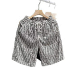 Men's Textured Plaid Casual Shorts with Elastic Waist, Drawstring and Relaxed Fit, Loose Fit Casual Drawstring Plaid Shorts