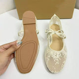 Breathable & Gentle Women's French Mesh Mary Jane Flats - Casual Walking Shoes