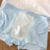 Men's Ultra-Thin Breathable Ice Silk Boxer-Style Underwear for Summer Mid-Rise Hollowed-Out Design Men's Underpants