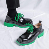 Square Toe Green Outsole Good Looking Fashion Wedding Dress Shoes Classic Formal Height Increasing Men Lace up
