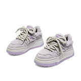 Tenis Feminino Plataforma Casual Female Fur U Thick Sole Shoe Women High Platform Sneakers
