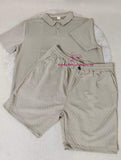 Premium Quality Popular Casual Men's Summer New Jacquard Suit Men's Leisure Thin POLO Shirt and Short Suit