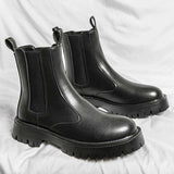 Thick Sole Height Increasing High Top Summer Winter Snow Boots Men Chelsea Boots