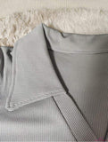 V-neck Bodysuit Solid Slim-fit One-piece Top Modern Crotch Top