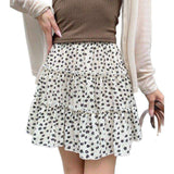 Boho Floral Print Tiered Ruffle Mini Skirt Women's Casual High Waist Layered Chiffon Skirt for Summer
