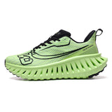 Breathable Mesh Upper Oxford Fabric 3D Molded Carbon Plate Midsole Sculpted Wave Outsole Flexible Lover Women Men Running Shoes