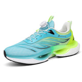 Men Casual Sports Sneakers Breathable Blank Mesh Rotary Knob Running Walking Shoes for Women