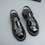 Classic Design Red Color Casual Sandals Shoes Comfortable Flat Men Shoes Summer Breathable Buckle Strap