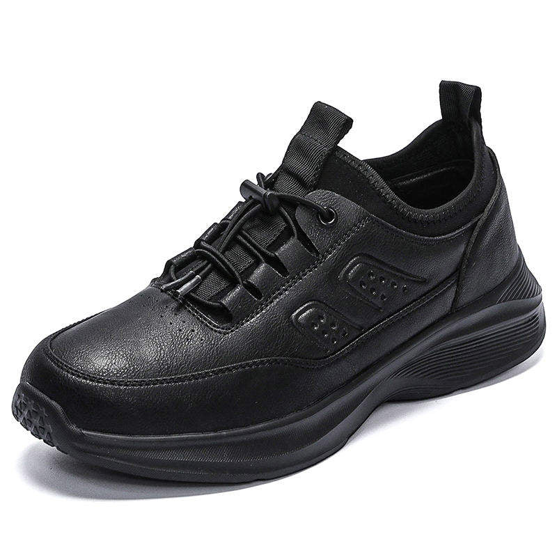 Latest Super Mens Comfortable Leather Walking Running Shoes Daily Quick Lacing Casual Sports Sneakers