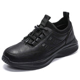 Latest Super Mens Comfortable Leather Walking Running Shoes Daily Quick Lacing Casual Sports Sneakers