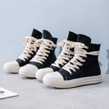 Unisex US12 Durable Zapatos Dama Canvas Platform Lace up Outdoor Footwear High Top Canvas Sneakers Women's Casual Shoes