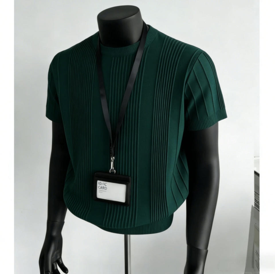 Men Vertical Rib Knit Crew Neck Short Sleeve T Shirt Solid Purple Soft Stretch Knitted Tops Daily Casual Fashion Knitwear
