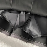 Women Pleated Mini Skirt Solid Color Pocket A-Line Short Skirt Fly Preppy School Uniform Style Casual Ladies Pleated Skirt