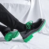 Square Toe Green Outsole Good Looking Fashion Wedding Dress Shoes Classic Formal Height Increasing Men Lace up