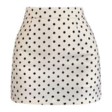 Vintage Polka Dot High Waist Bodycon Mini Skirt Women's Casual Slim Fit Pencil Skirt for Office & Daily