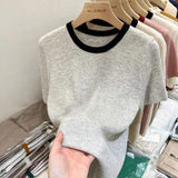 Cool Women's Clothing Workout Hot-selling Tops for Women Solid Short-Sleeved Tee