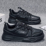Synthetic Leather Sneakers with Thick Midsole & Ventilated Toe Design for All-Day Comfort Running Walking