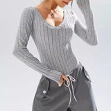 Slim-fit Bodysuit Knitted One-piece Vest Best Sale Crotch Top