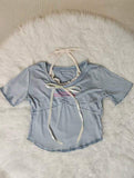 2026 Faux Two-piece Short Sleeve Women's T-shirt Design Sense Niche Slim Top
