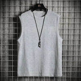 Men Crew Neck Loose Sleeveless Tank Top Casual Solid Color Streetwear Vest