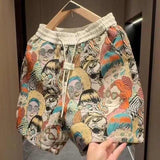 Men's Summer New Trendy Printed Casual Shorts Fashionable Loose Versatile Breathable 5-Inch Pants