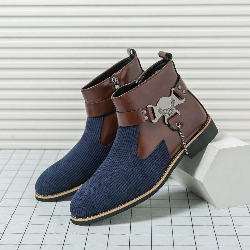 Pointed Toe Classic Gentlemen Casual Footwear Dress Shoes Designers Ankle Boots for Men