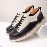 Round Toe Fashion Lace up Hot Selling Durable Outdoor Causal Working Genuine Leather Shoes for Men